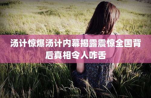 汤计惊爆汤计内幕揭露震惊全国背后真相令人咋舌