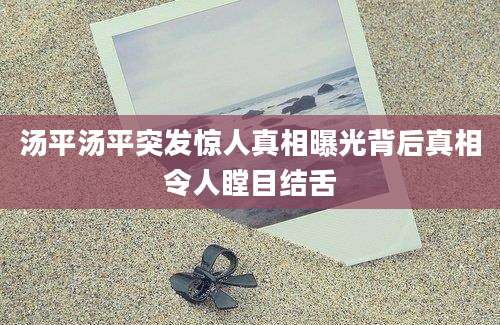 汤平汤平突发惊人真相曝光背后真相令人瞠目结舌