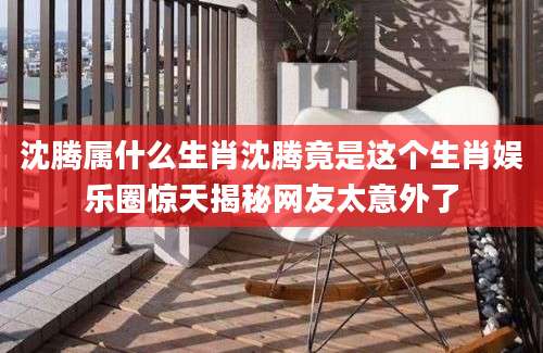 沈腾属什么生肖沈腾竟是这个生肖娱乐圈惊天揭秘网友太意外了