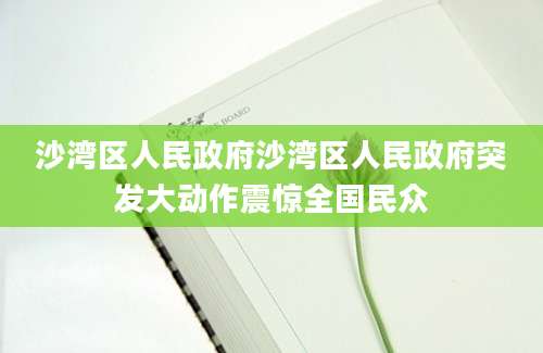 沙湾区人民政府沙湾区人民政府突发大动作震惊全国民众