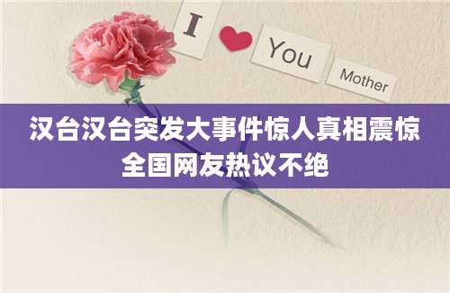 汉台汉台突发大事件惊人真相震惊全国网友热议不绝
