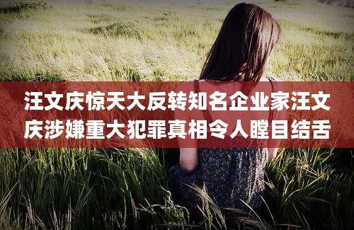 汪文庆惊天大反转知名企业家汪文庆涉嫌重大犯罪真相令人瞠目结舌