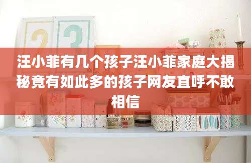 汪小菲有几个孩子汪小菲家庭大揭秘竟有如此多的孩子网友直呼不敢相信