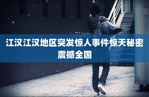 江汉江汉地区突发惊人事件惊天秘密震撼全国