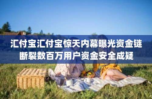 汇付宝汇付宝惊天内幕曝光资金链断裂数百万用户资金安全成疑