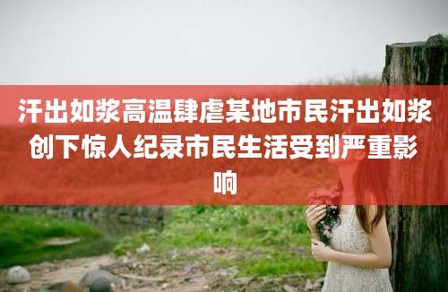 汗出如浆高温肆虐某地市民汗出如浆创下惊人纪录市民生活受到严重影响