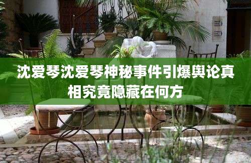 沈爱琴沈爱琴神秘事件引爆舆论真相究竟隐藏在何方