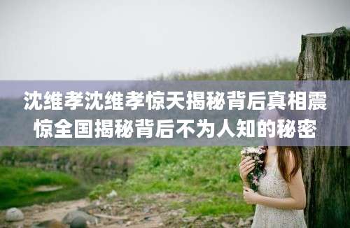 沈维孝沈维孝惊天揭秘背后真相震惊全国揭秘背后不为人知的秘密