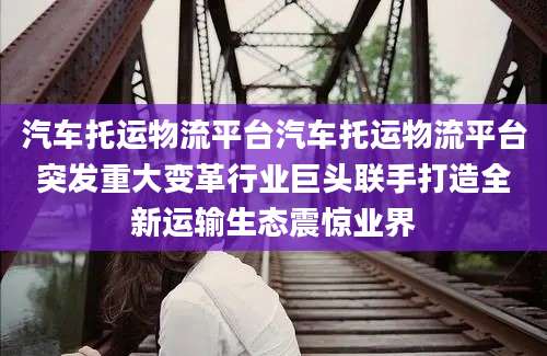 汽车托运物流平台汽车托运物流平台突发重大变革行业巨头联手打造全新运输生态震惊业界