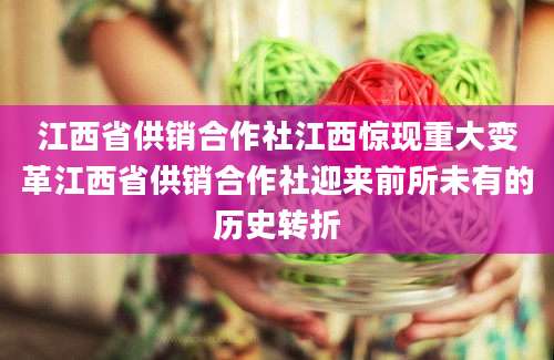 江西省供销合作社江西惊现重大变革江西省供销合作社迎来前所未有的历史转折