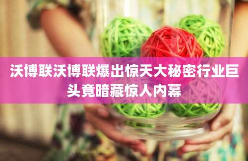 沃博联沃博联爆出惊天大秘密行业巨头竟暗藏惊人内幕