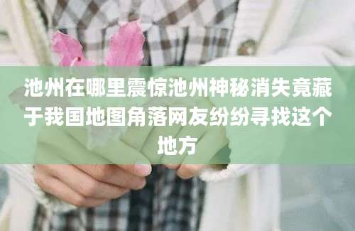 池州在哪里震惊池州神秘消失竟藏于我国地图角落网友纷纷寻找这个地方