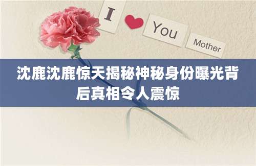 沈鹿沈鹿惊天揭秘神秘身份曝光背后真相令人震惊