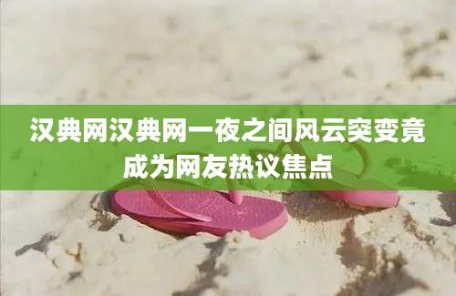 汉典网汉典网一夜之间风云突变竟成为网友热议焦点