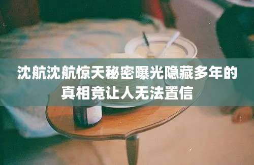 沈航沈航惊天秘密曝光隐藏多年的真相竟让人无法置信