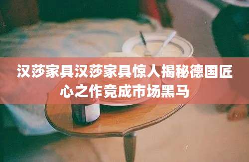 汉莎家具汉莎家具惊人揭秘德国匠心之作竟成市场黑马