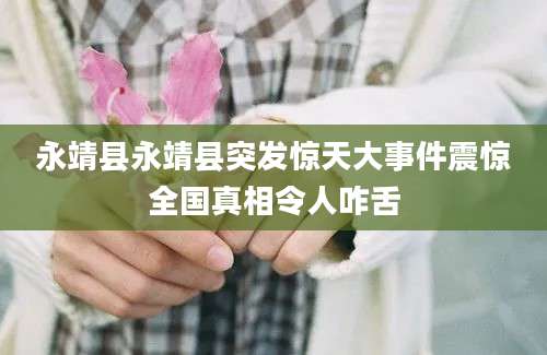 永靖县永靖县突发惊天大事件震惊全国真相令人咋舌