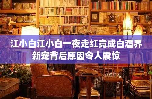 江小白江小白一夜走红竟成白酒界新宠背后原因令人震惊