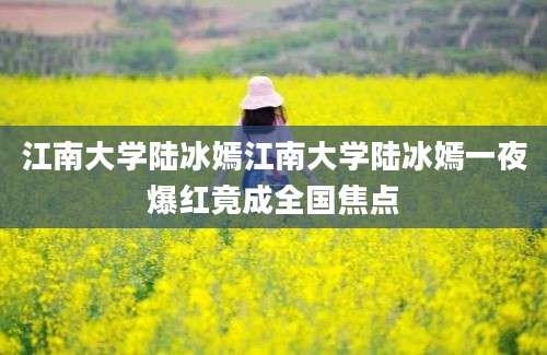 江南大学陆冰嫣江南大学陆冰嫣一夜爆红竟成全国焦点