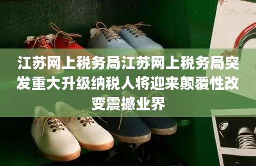 江苏网上税务局江苏网上税务局突发重大升级纳税人将迎来颠覆性改变震撼业界