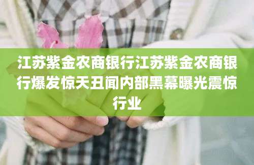 江苏紫金农商银行江苏紫金农商银行爆发惊天丑闻内部黑幕曝光震惊行业