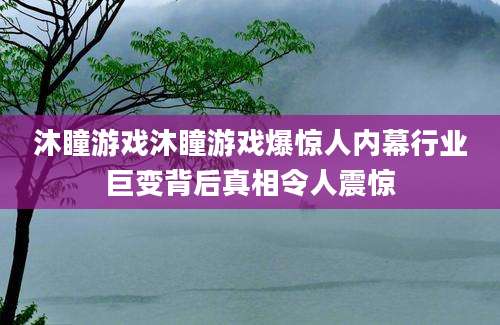 沐瞳游戏沐瞳游戏爆惊人内幕行业巨变背后真相令人震惊